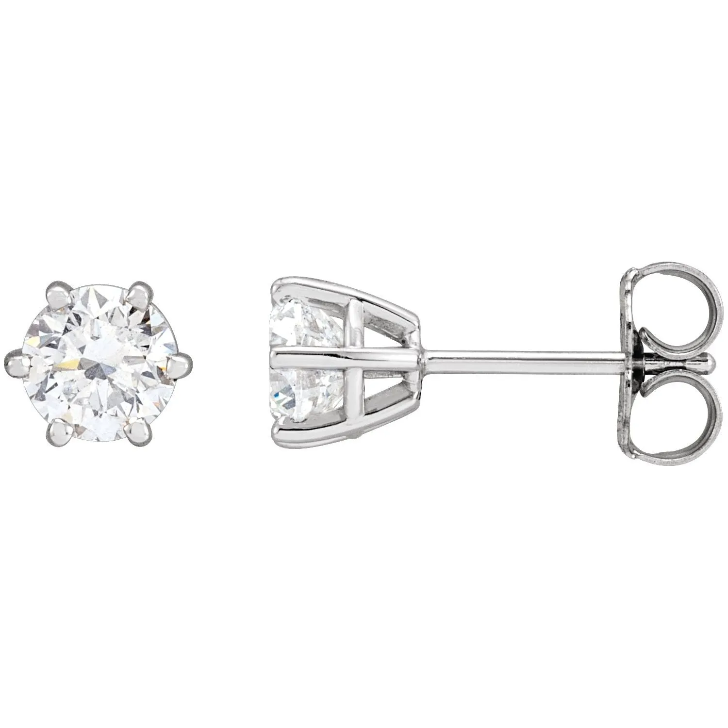 14K Gold 1ct Lab-Grown Diamond Earrings Clarity SI, Color G-H
