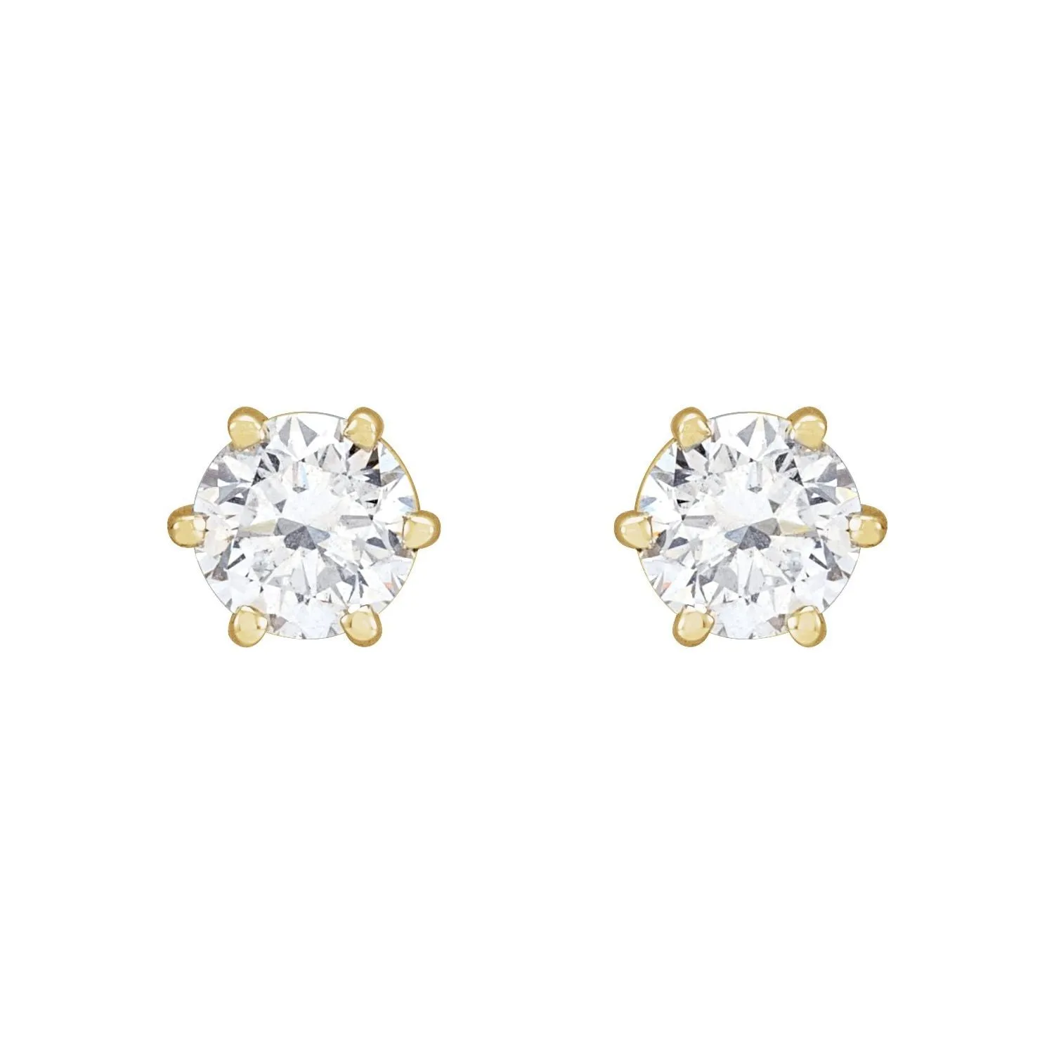 14K Gold 1ct Lab-Grown Diamond Earrings Clarity SI, Color G-H