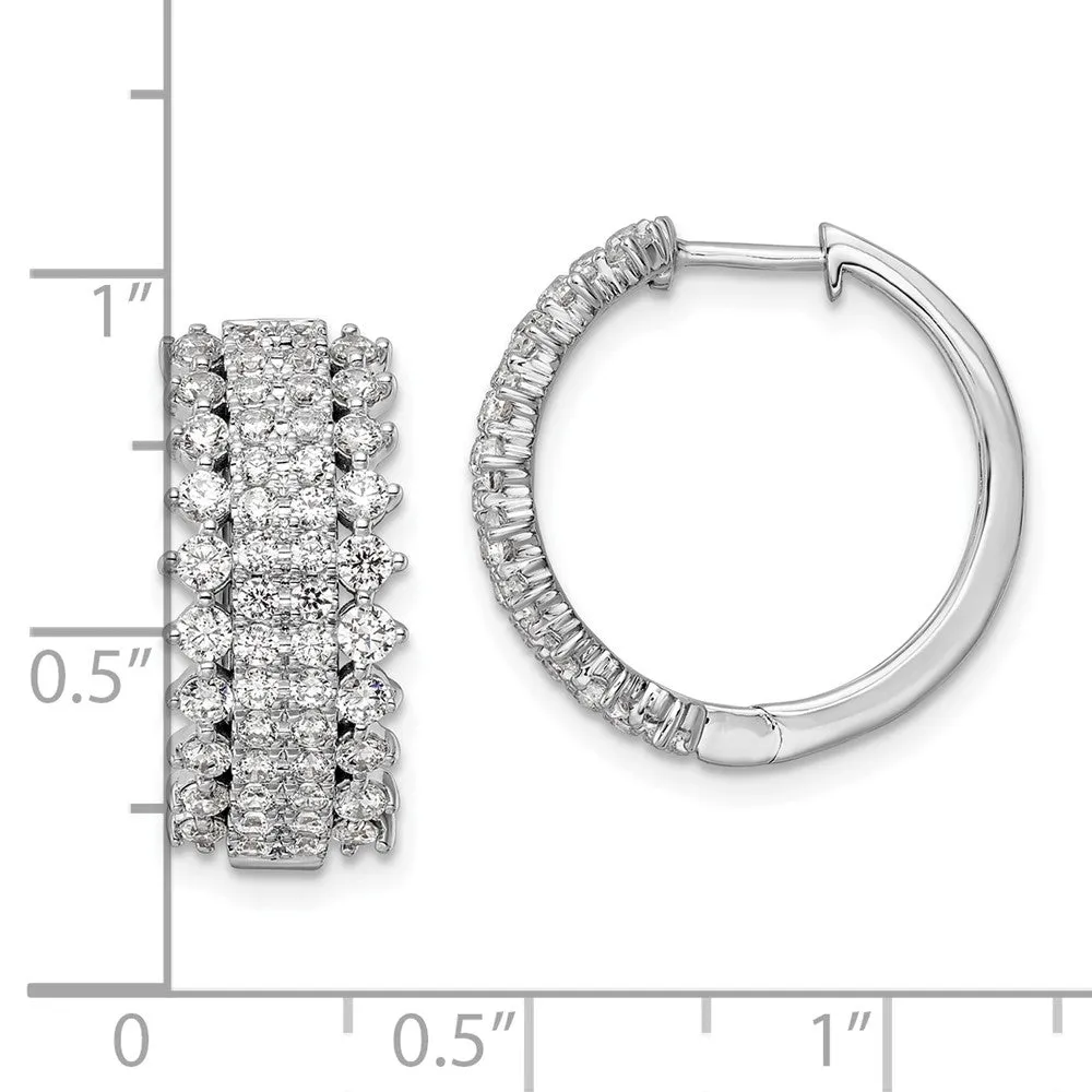 14k Gold 2 ct Lab Grown Diamond Hinged Hoop Earrings VS Clarity, G-H Color