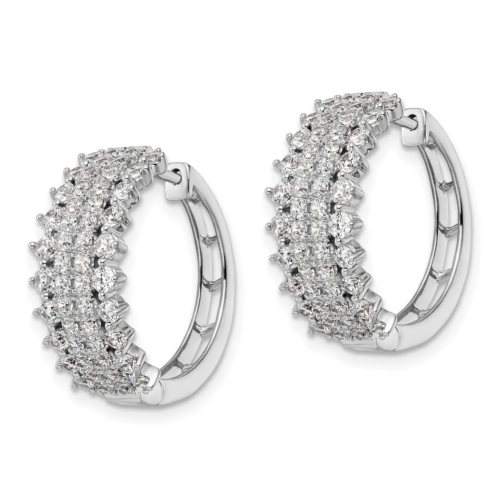 14k Gold 2 ct Lab Grown Diamond Hinged Hoop Earrings VS Clarity, G-H Color