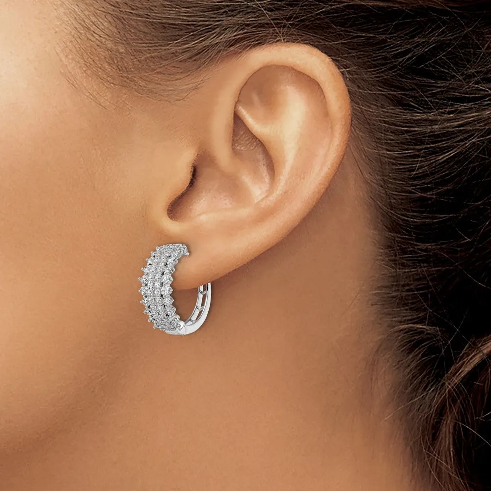 14k Gold 2 ct Lab Grown Diamond Hinged Hoop Earrings VS Clarity, G-H Color