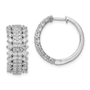 14k Gold 2 ct Lab Grown Diamond Hinged Hoop Earrings VS Clarity, G-H Color