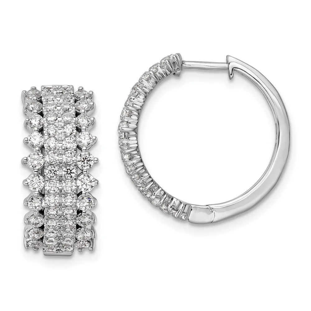 14k Gold 2 ct Lab Grown Diamond Hinged Hoop Earrings VS Clarity, G-H Color