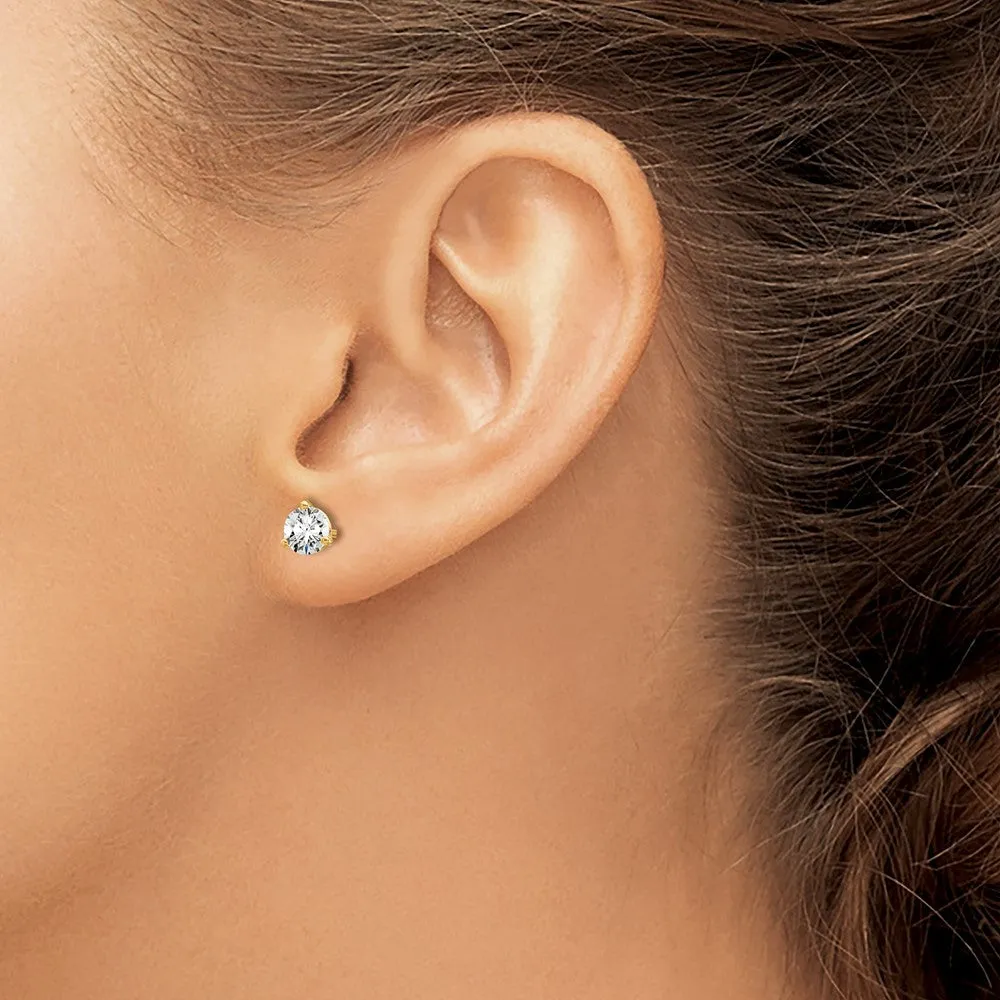 14k Gold 2/3 ct Round Lab Grown Diamond Stud Earrings VS Clarity, D-E Color