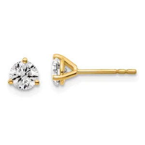 14k Gold 2/3 ct Round Lab Grown Diamond Stud Earrings VS Clarity, D-E Color