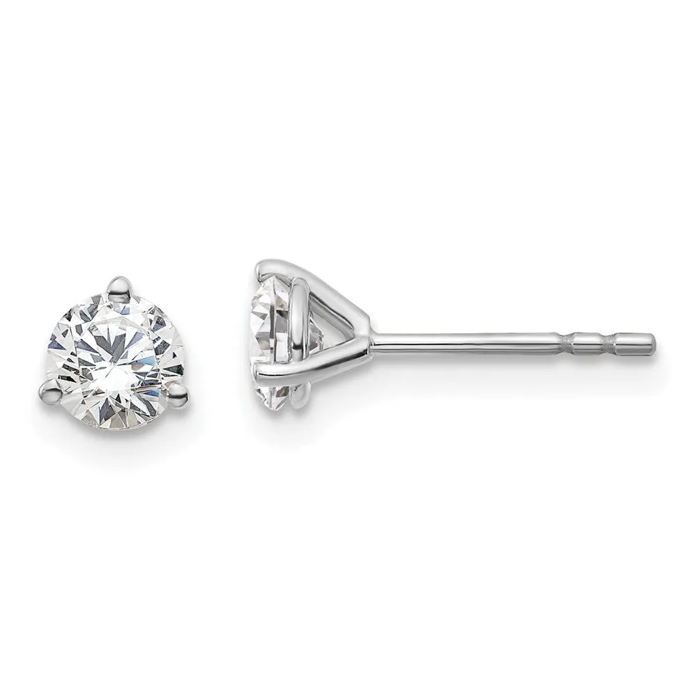 14k Gold 2/3 ct Round Lab Grown Diamond Stud Earrings VS Clarity, D-E Color
