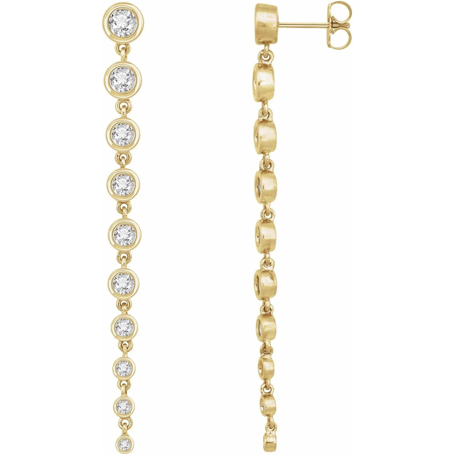 14K Gold 2ct Lab-Grown Diamond Earrings Clarity SI, Color G-H