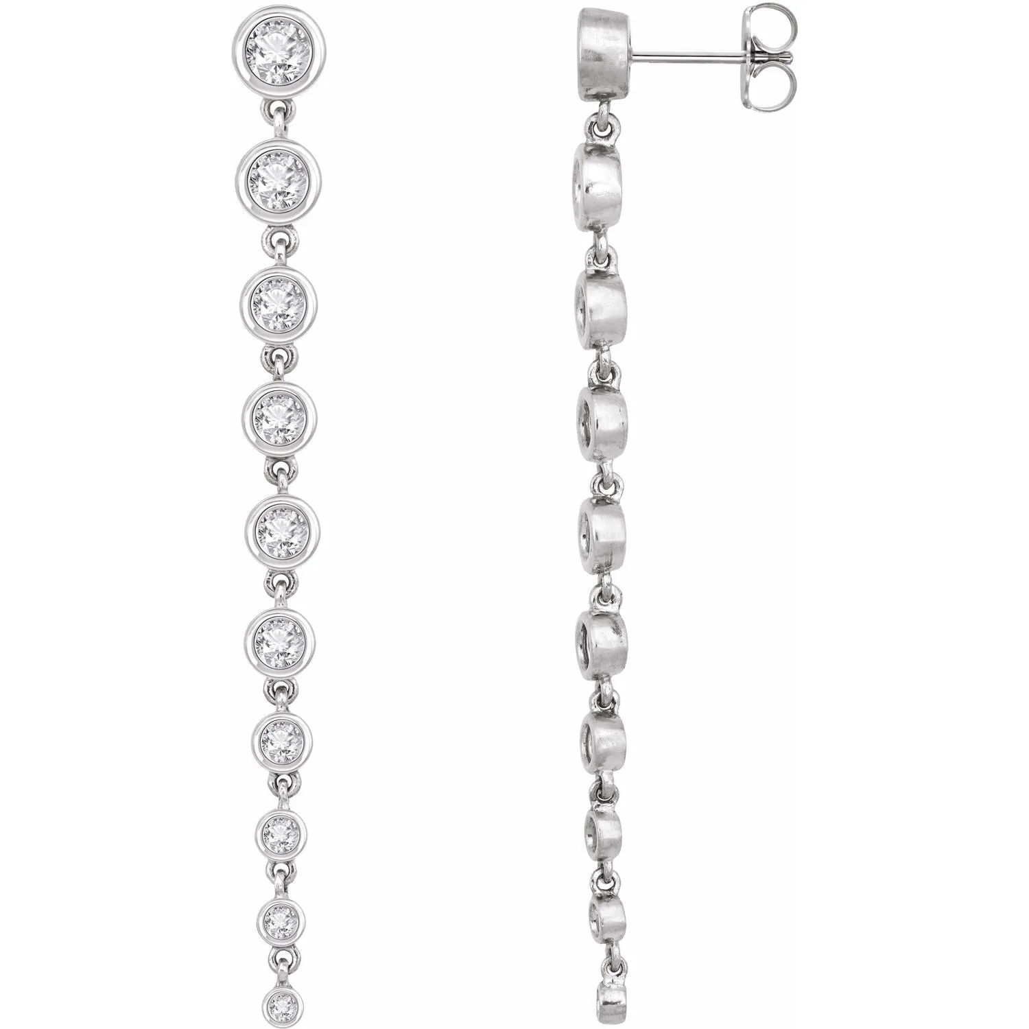 14K Gold 2ct Lab-Grown Diamond Earrings Clarity SI, Color G-H