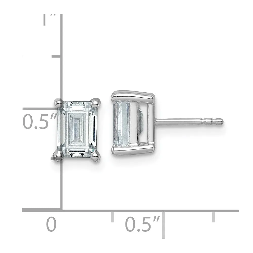 14k Gold 3 ct Emerald Lab Grown Diamond Stud Earrings VS Clarity, G-H Color