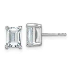 14k Gold 3 ct Emerald Lab Grown Diamond Stud Earrings VS Clarity, G-H Color
