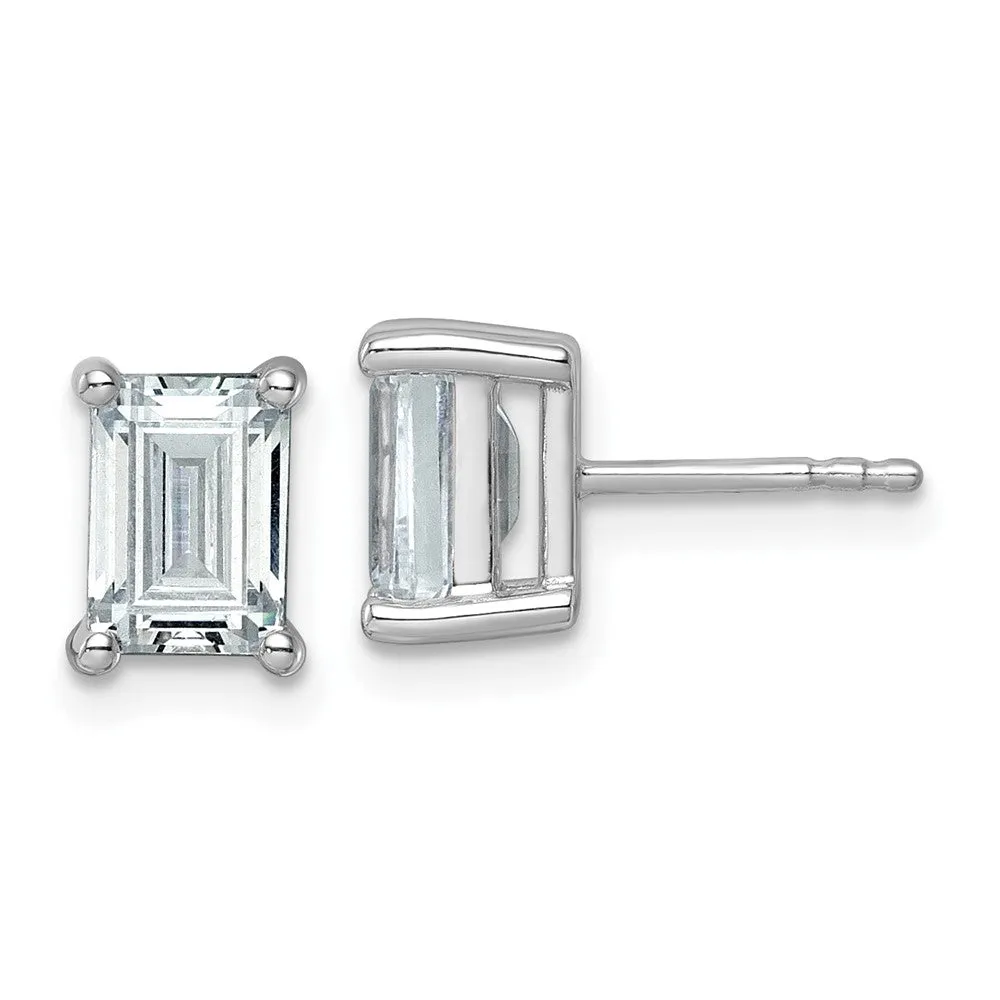 14k Gold 3 ct Emerald Lab Grown Diamond Stud Earrings VS Clarity, G-H Color