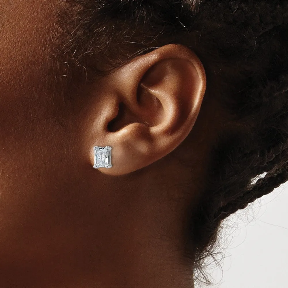 14k Gold 3 ct Radiant Lab Grown Diamond Stud Earrings VS Clarity, G-H Color