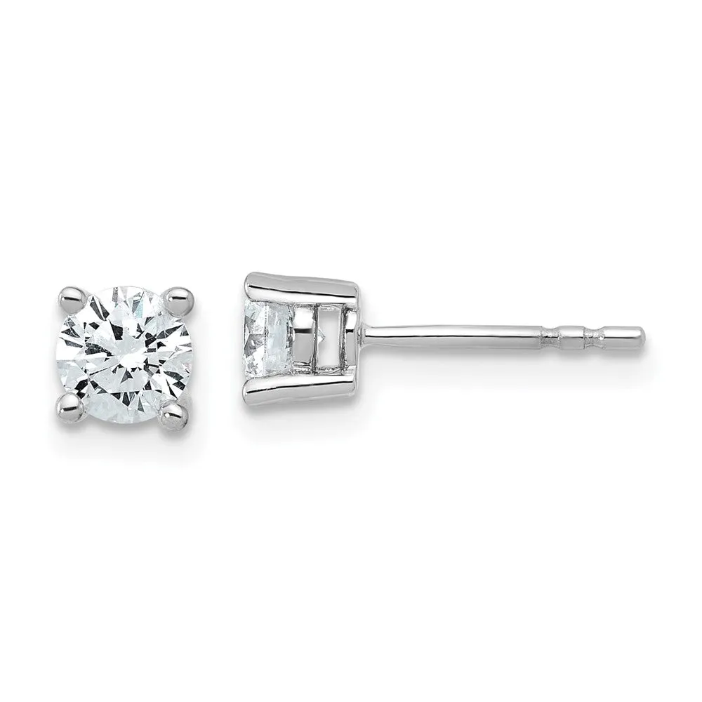14k Gold 3/4 ct Round Lab Grown Diamond Stud Earrings VS Clarity, D-E Color