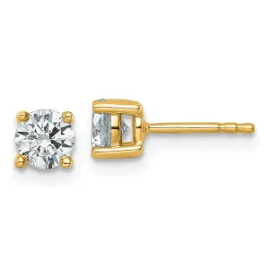 14k Gold 3/4 ct Round Lab Grown Diamond Stud Earrings VS Clarity, D-E Color