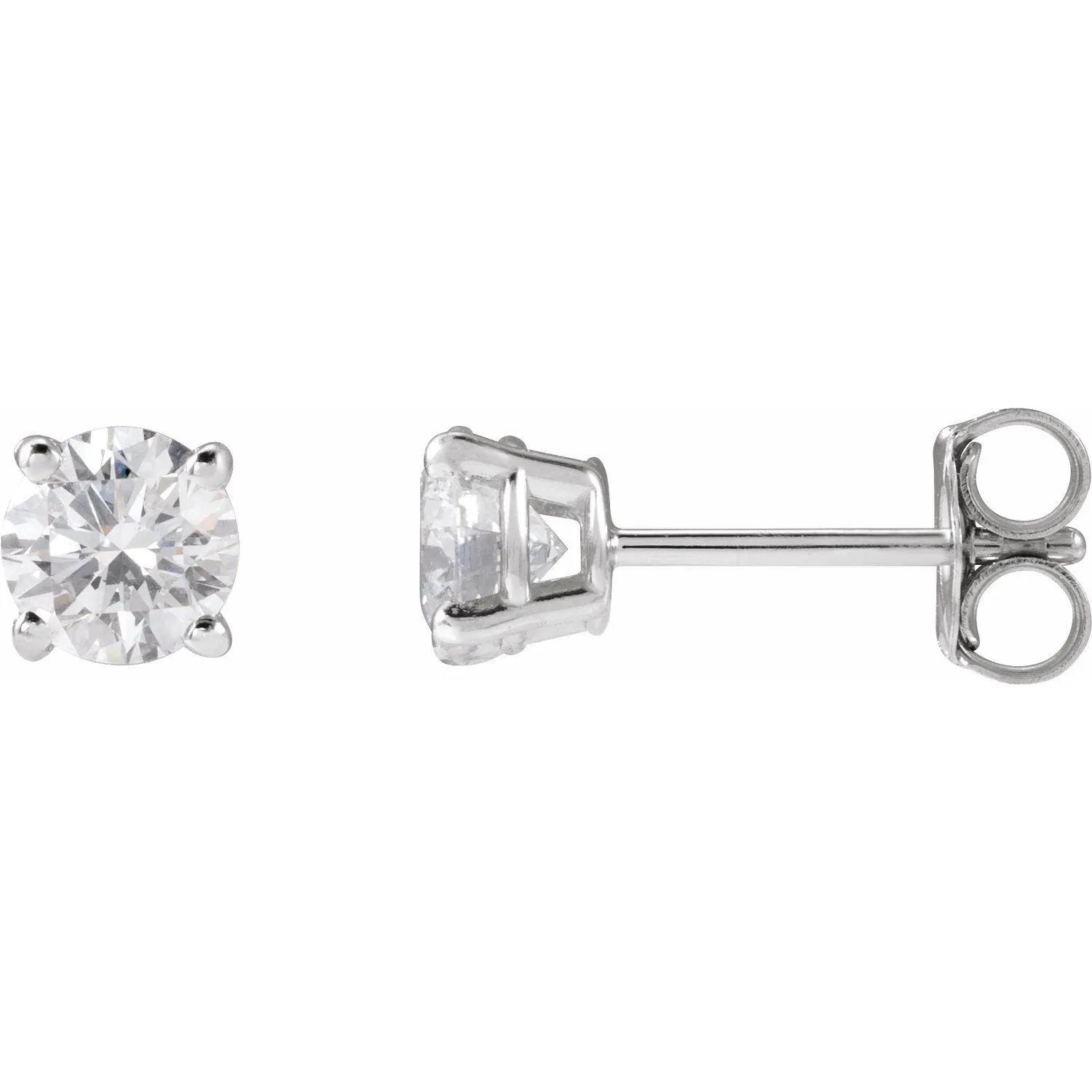 14K Gold 3/4ct Lab-Grown Diamond Stud Earrings Clarity VS, Color F-G