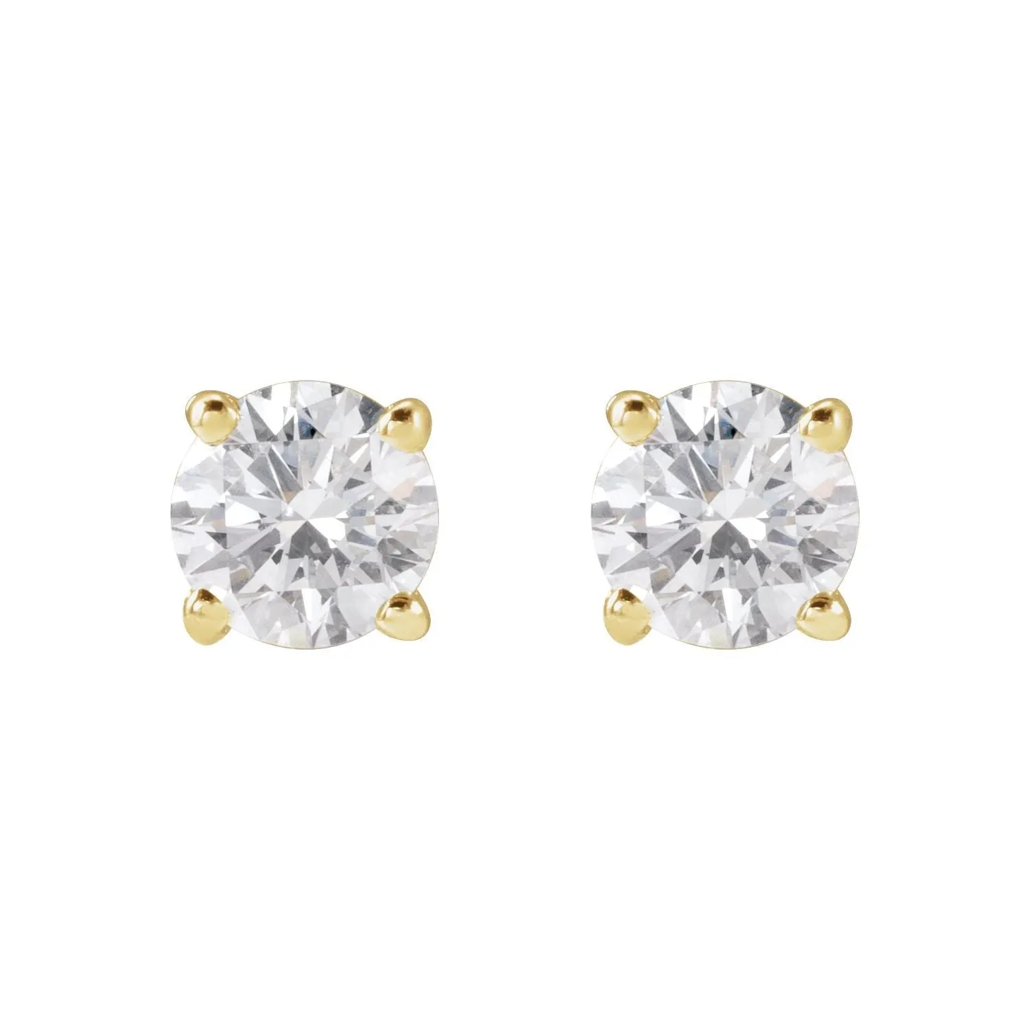 14K Gold 3/4ct Lab-Grown Diamond Stud Earrings Clarity VS, Color F-G