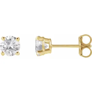 14K Gold 3/4ct Lab-Grown Diamond Stud Earrings Clarity VS, Color F-G