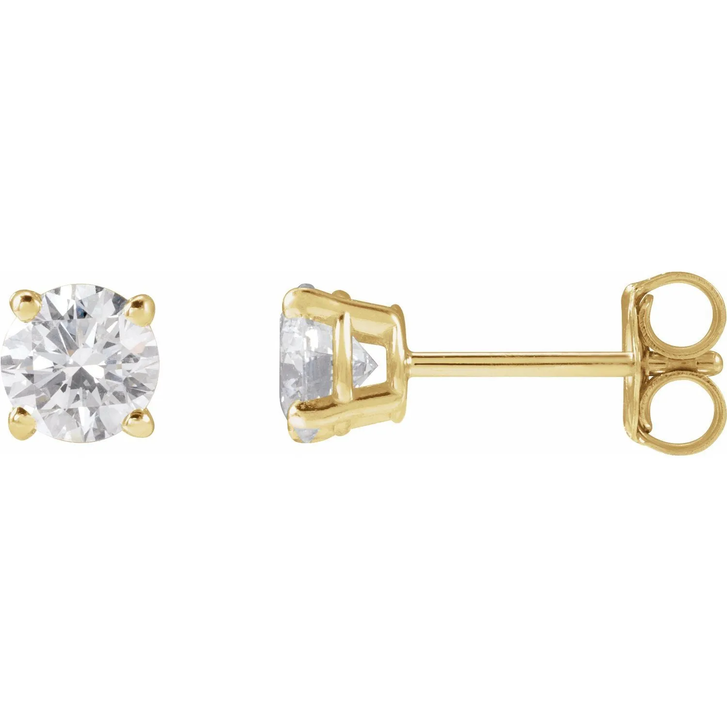 14K Gold 3/4ct Lab-Grown Diamond Stud Earrings Clarity VS, Color F-G