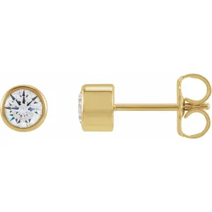 14K Gold 3.5 mm Round 1/3ct Lab-Grown Diamond Earrings Clarity SI, Color G-H