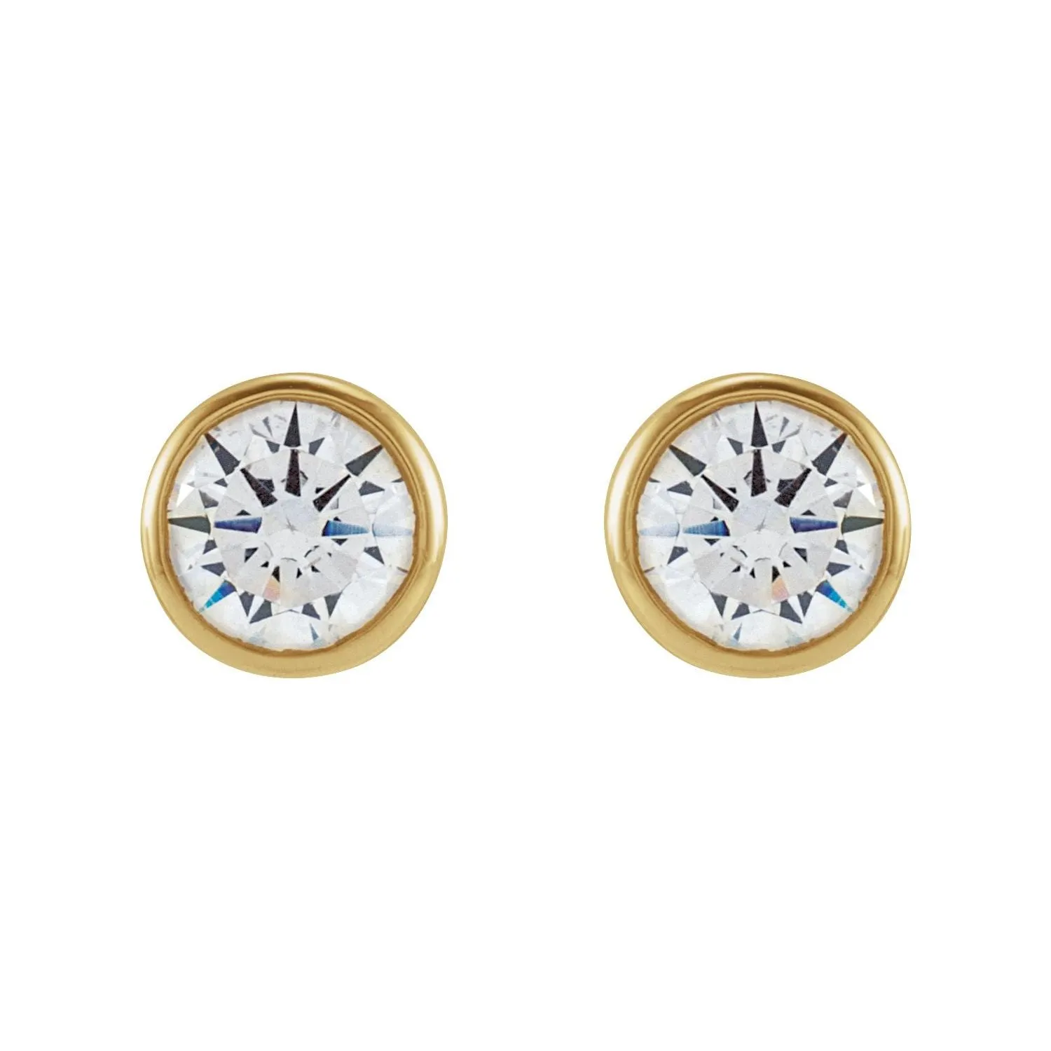 14K Gold 3.5 mm Round 1/3ct Lab-Grown Diamond Earrings Clarity SI, Color G-H