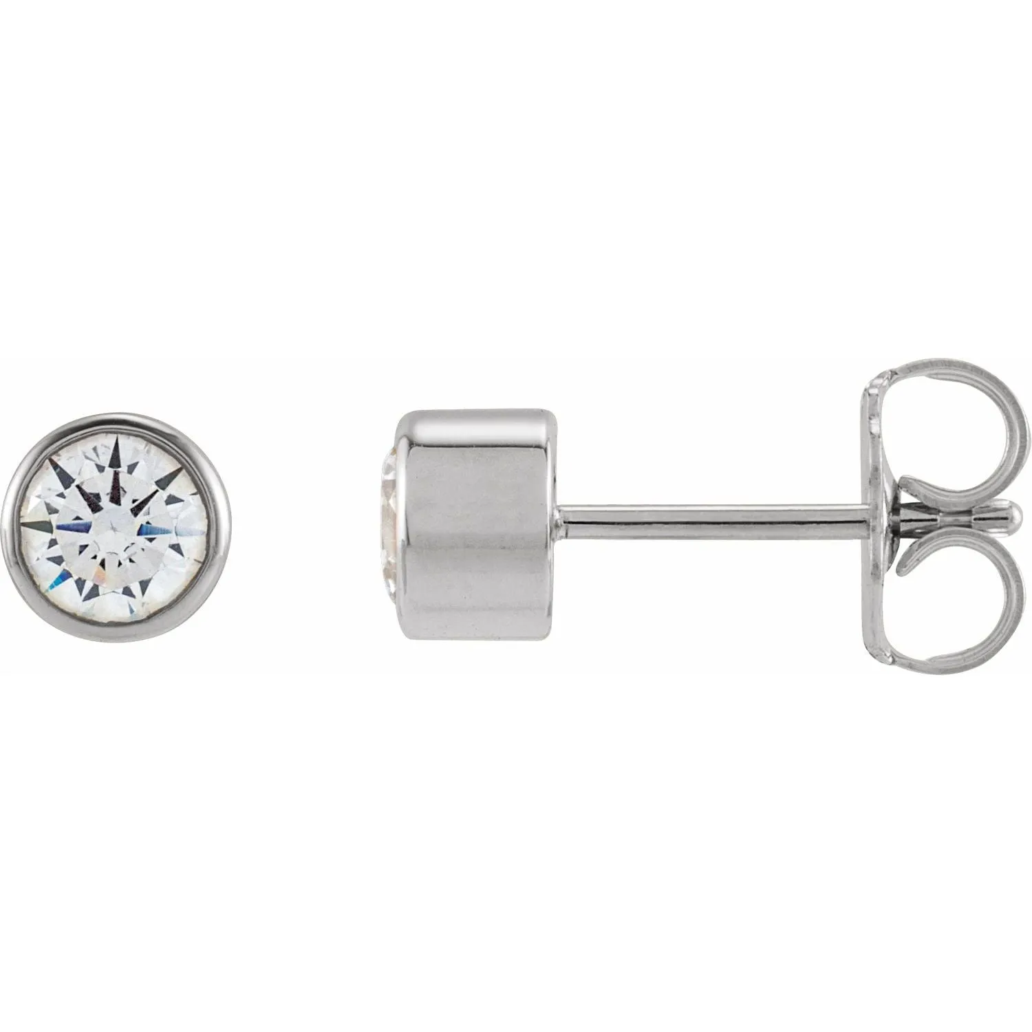 14K Gold 3.5 mm Round 1/3ct Lab-Grown Diamond Earrings Clarity SI, Color G-H