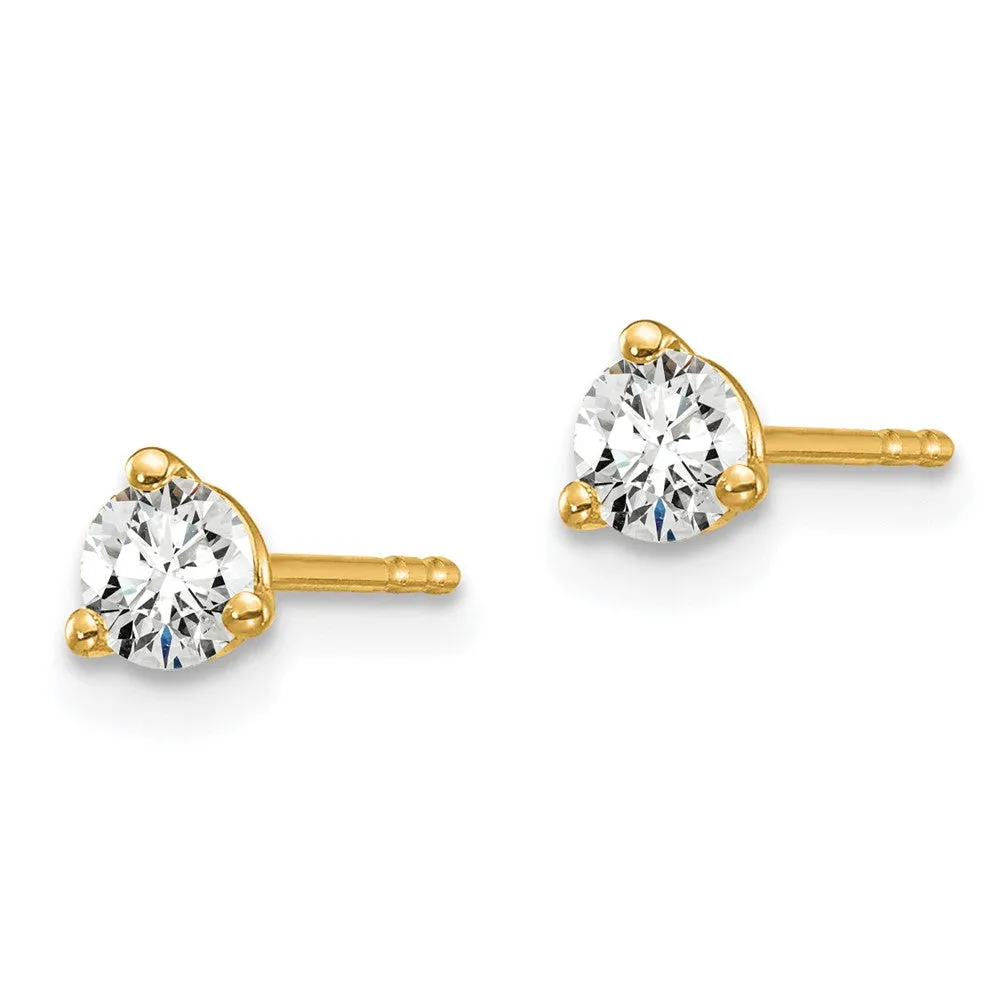 14k Gold 3/8 ct Round Lab Grown Diamond Stud Earrings VS Clarity, D-E Color