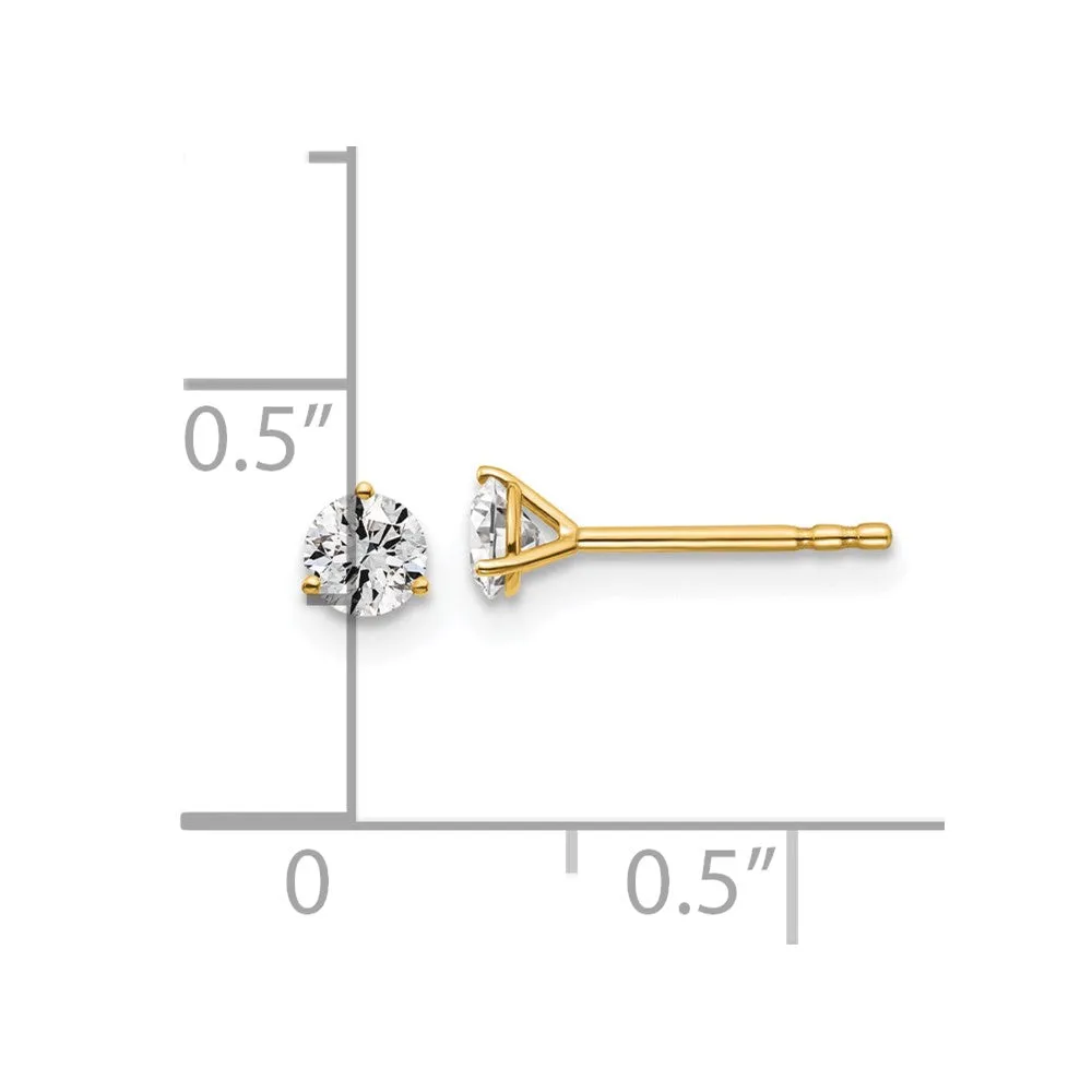 14k Gold 3/8 ct Round Lab Grown Diamond Stud Earrings VS Clarity, D-E Color