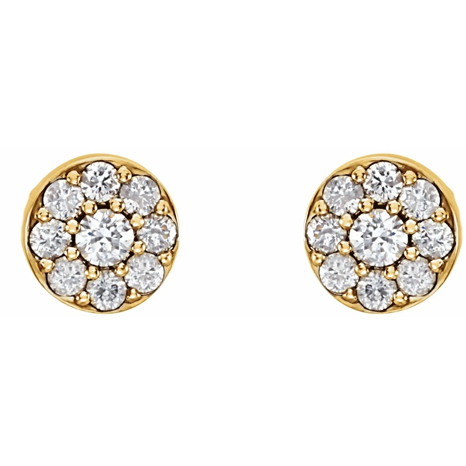14K Gold 3/8ct Lab-Grown Diamond Earrings Clarity SI, Color G-H
