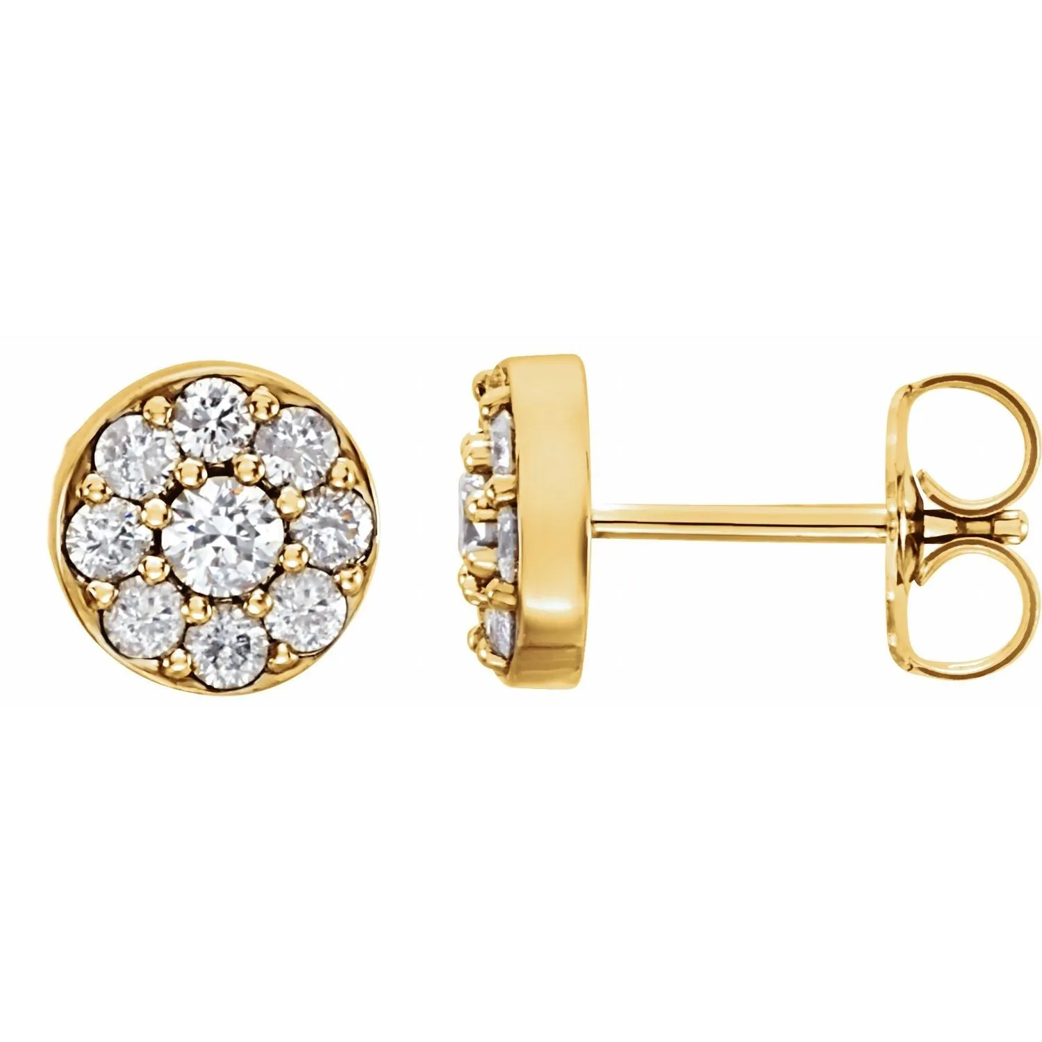 14K Gold 3/8ct Lab-Grown Diamond Earrings Clarity SI, Color G-H