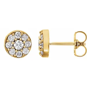 14K Gold 3/8ct Lab-Grown Diamond Earrings Clarity SI, Color G-H