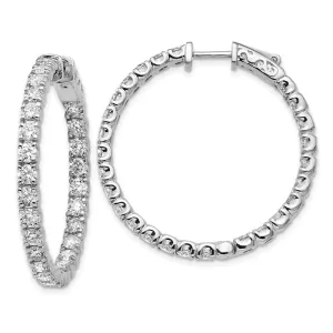 14k Gold 4 7/8 ct Lab Grown Diamond Patented Safety Clasp In and Out Hoop Earrings VS Clarity, D-E Color