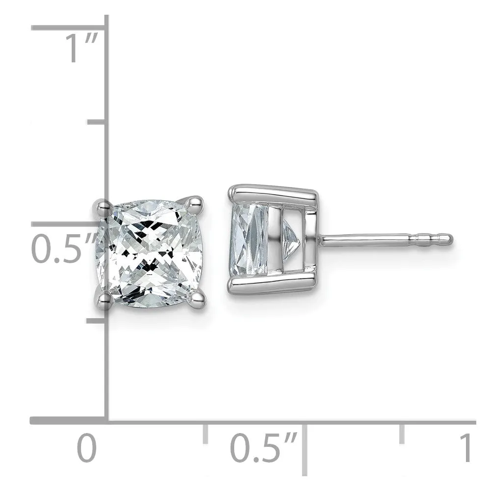14k Gold 4ctw Cushion Lab Grown Diamond Stud Earrings VS Clarity, G-H Color