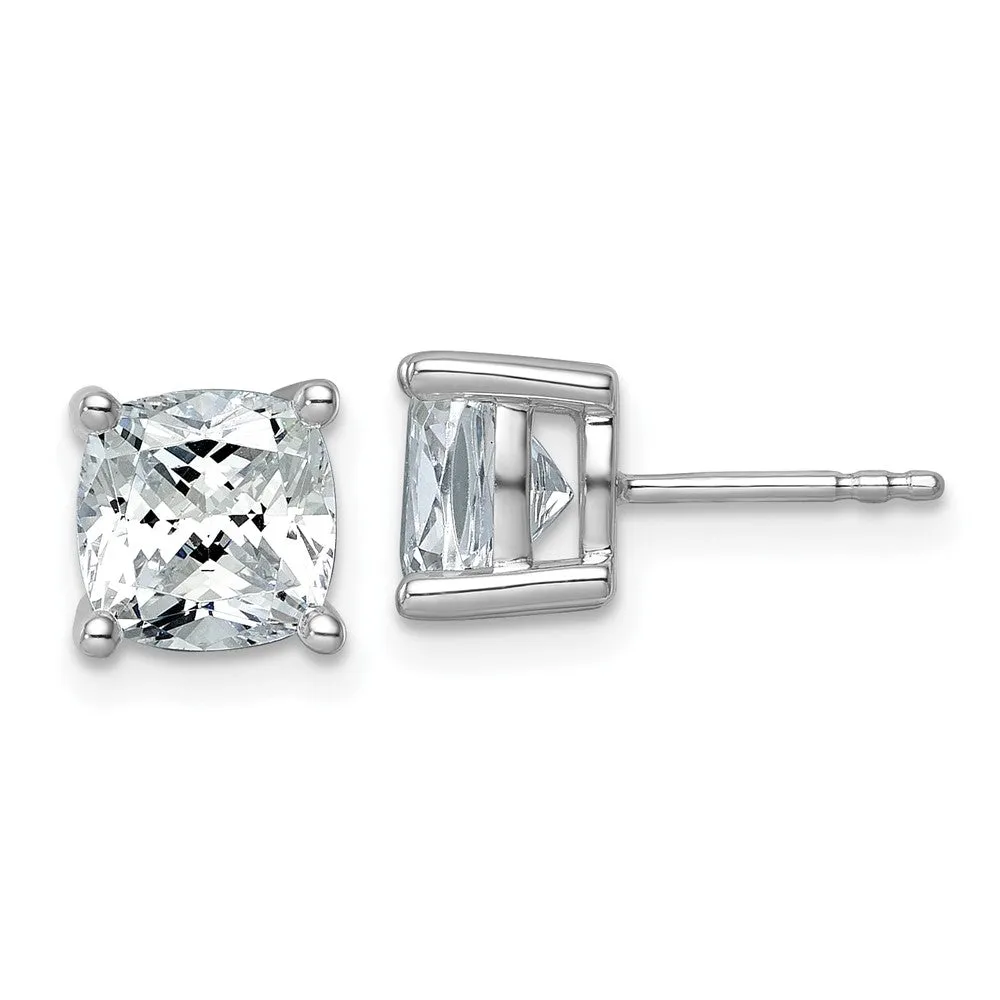 14k Gold 4ctw Cushion Lab Grown Diamond Stud Earrings VS Clarity, G-H Color