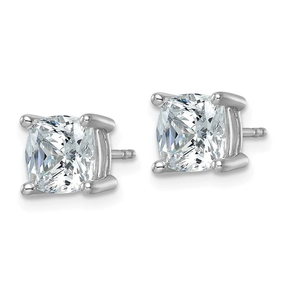 14k Gold 4ctw Cushion Lab Grown Diamond Stud Earrings VS Clarity, G-H Color
