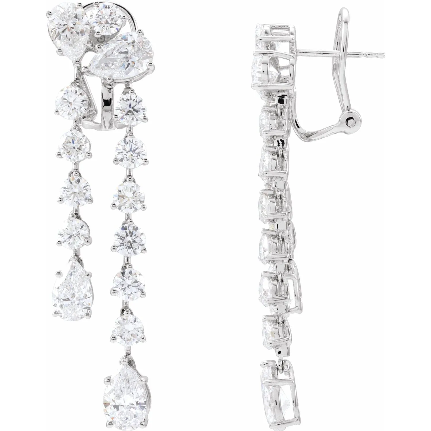 14K Gold 9 1/2ct Lab-Grown Diamond Dangle Earrings Clarity SI, Color G-H
