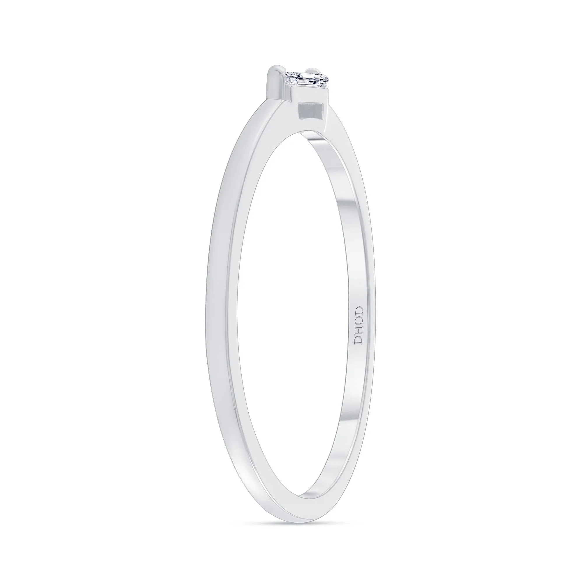14K Gold Diamond Baguette Stackable Band