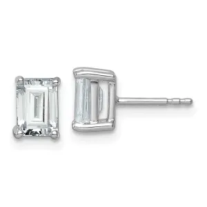 14k Gold Emerald 2 ct Lab Grown Diamond Stud Earrings VS Clarity, D-E Color