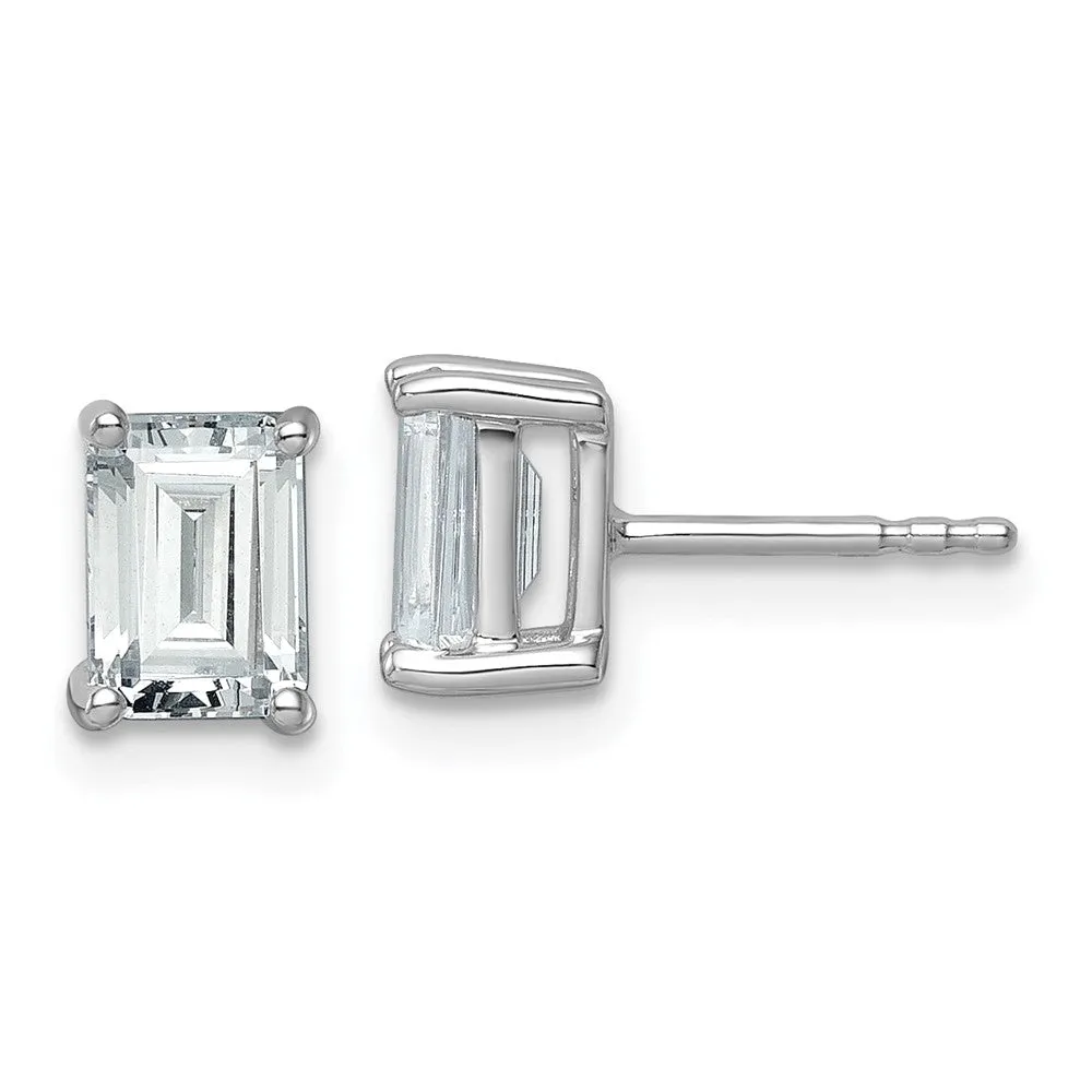 14k Gold Emerald 2 ct Lab Grown Diamond Stud Earrings VS Clarity, D-E Color