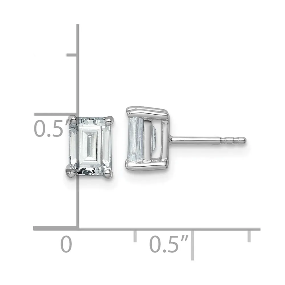 14k Gold Emerald 2 ct Lab Grown Diamond Stud Earrings VS Clarity, D-E Color