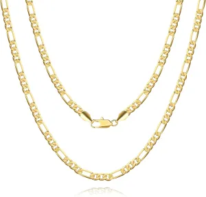 14K Gold Figaro Chain for Women 5MM Gold Chain Necklace for Men Italian Craftsmanship Stackable 20 Inch