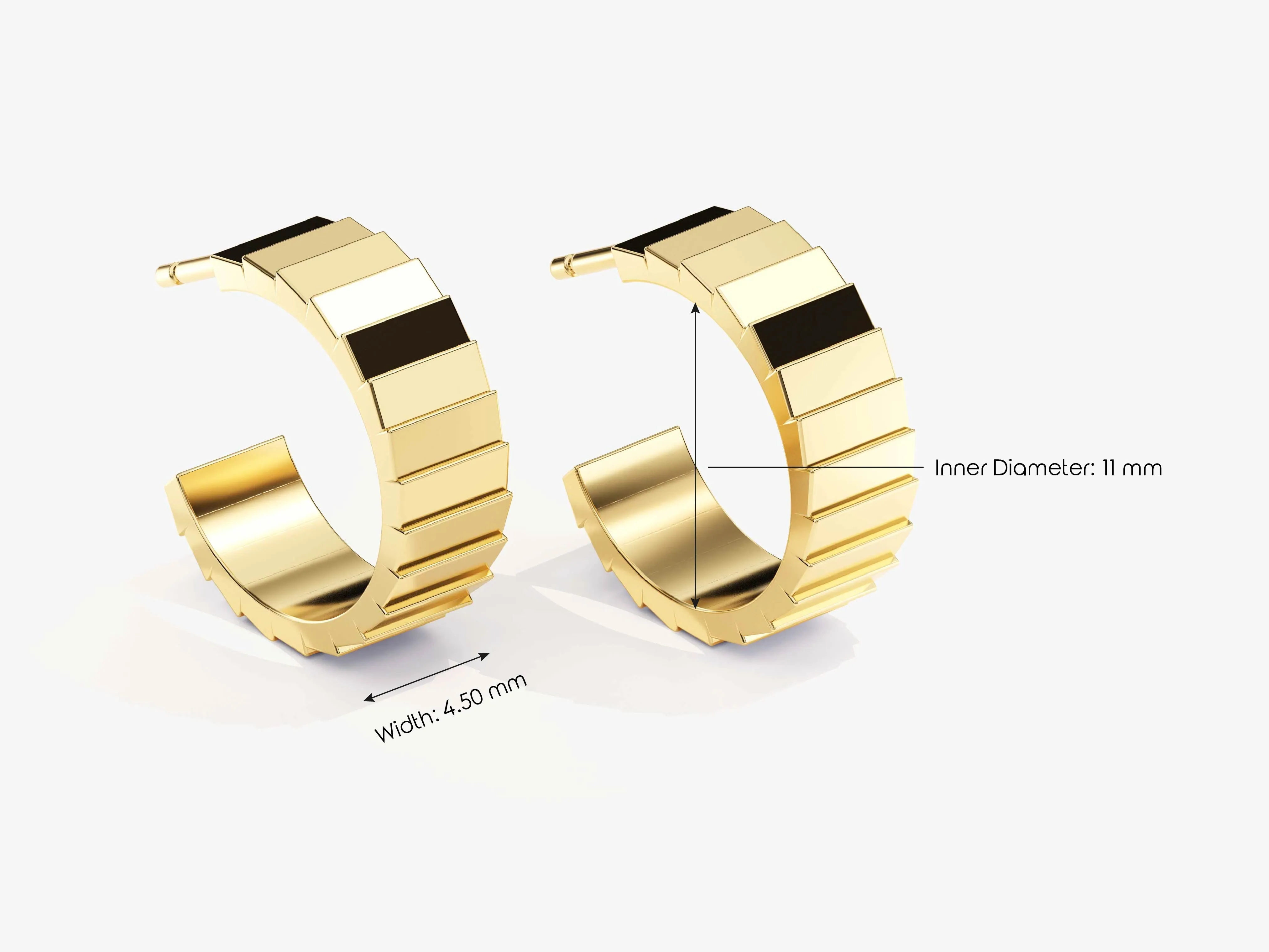 14k Gold Infinity Huggie Earrings