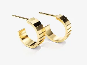 14k Gold Infinity Huggie Earrings