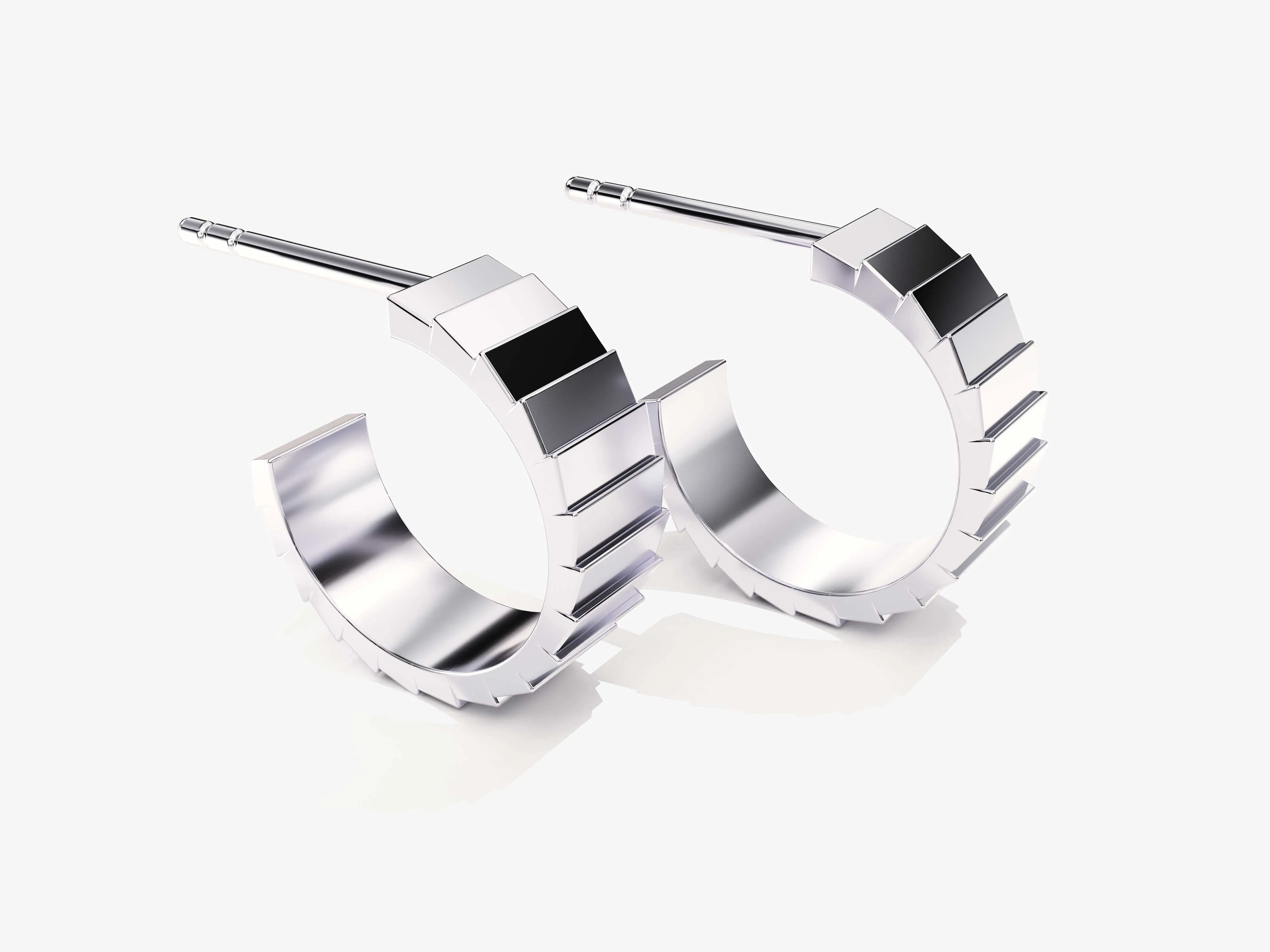 14k Gold Infinity Huggie Earrings