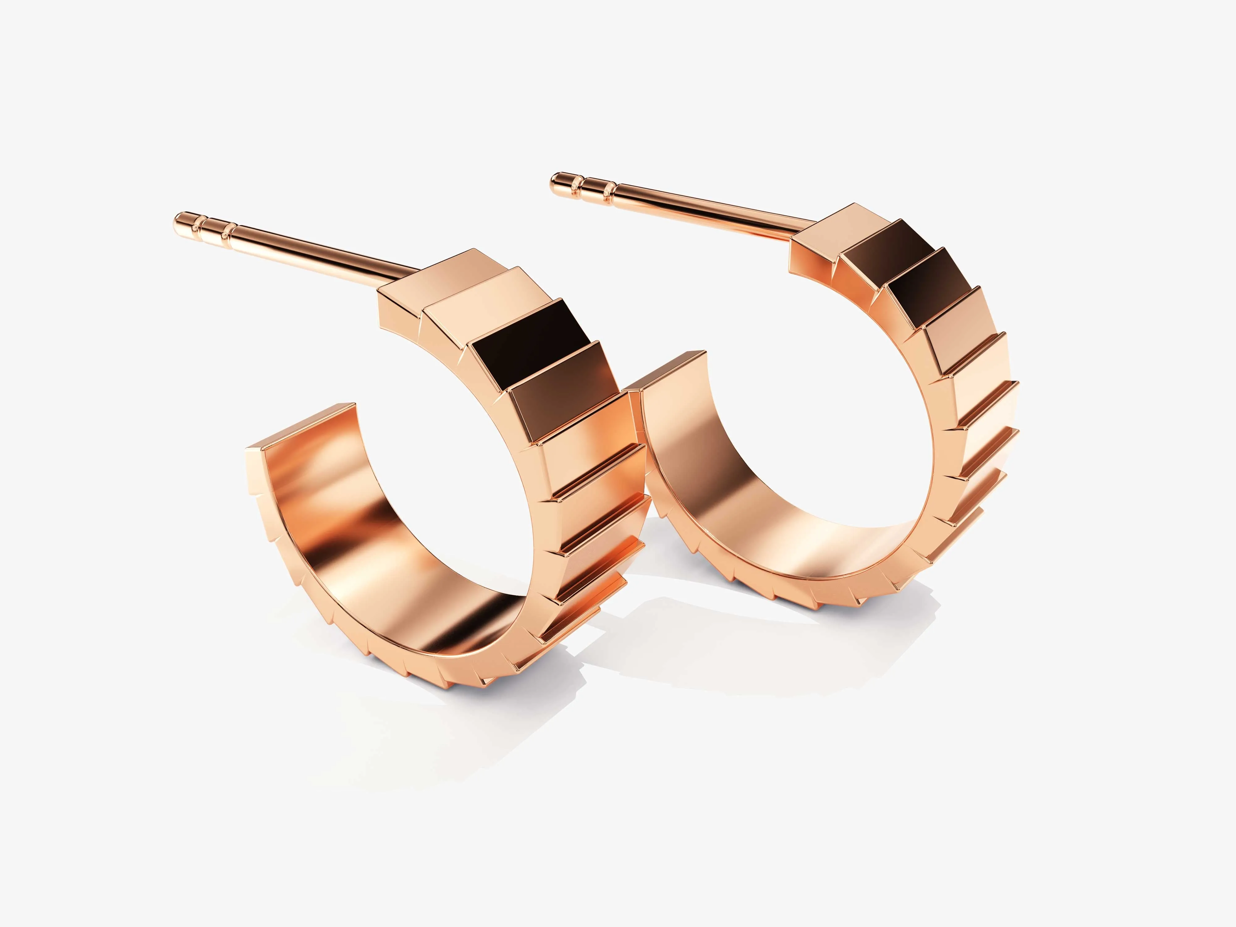 14k Gold Infinity Huggie Earrings