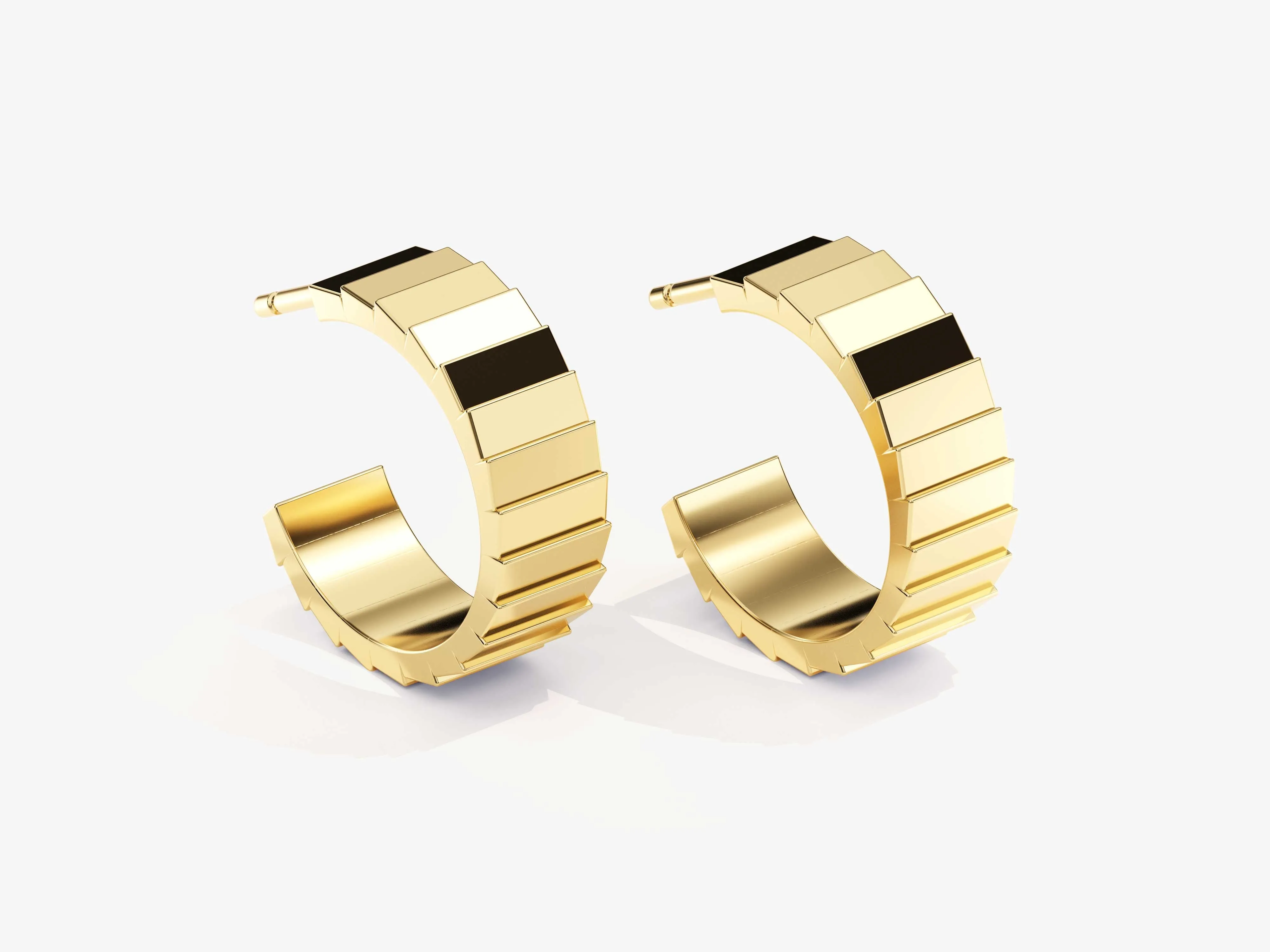 14k Gold Infinity Huggie Earrings