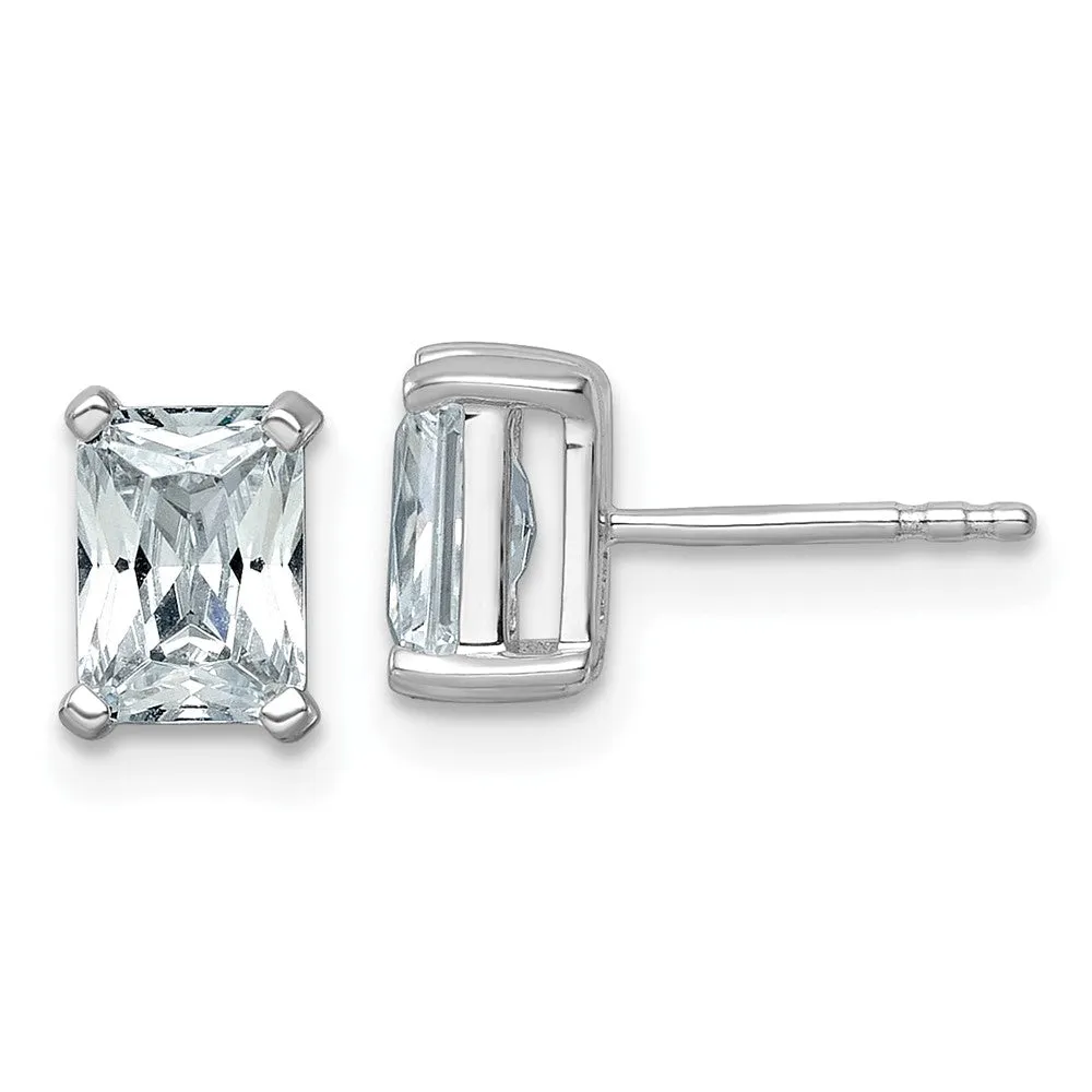 14k Gold Radiant 2 ct Lab Grown Diamond Stud Earrings VS Clarity, D-E Color
