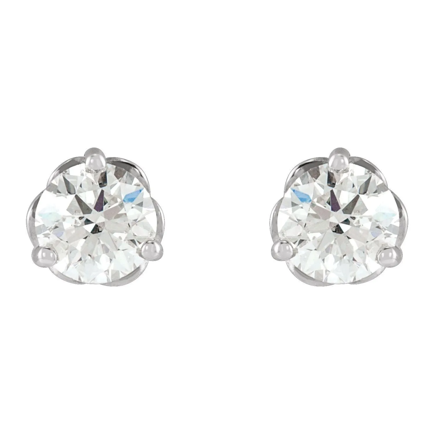 14k Gold Round 1/2ct Lab-Grown Diamond Infinity Earrings Clarity SI, Color G-H
