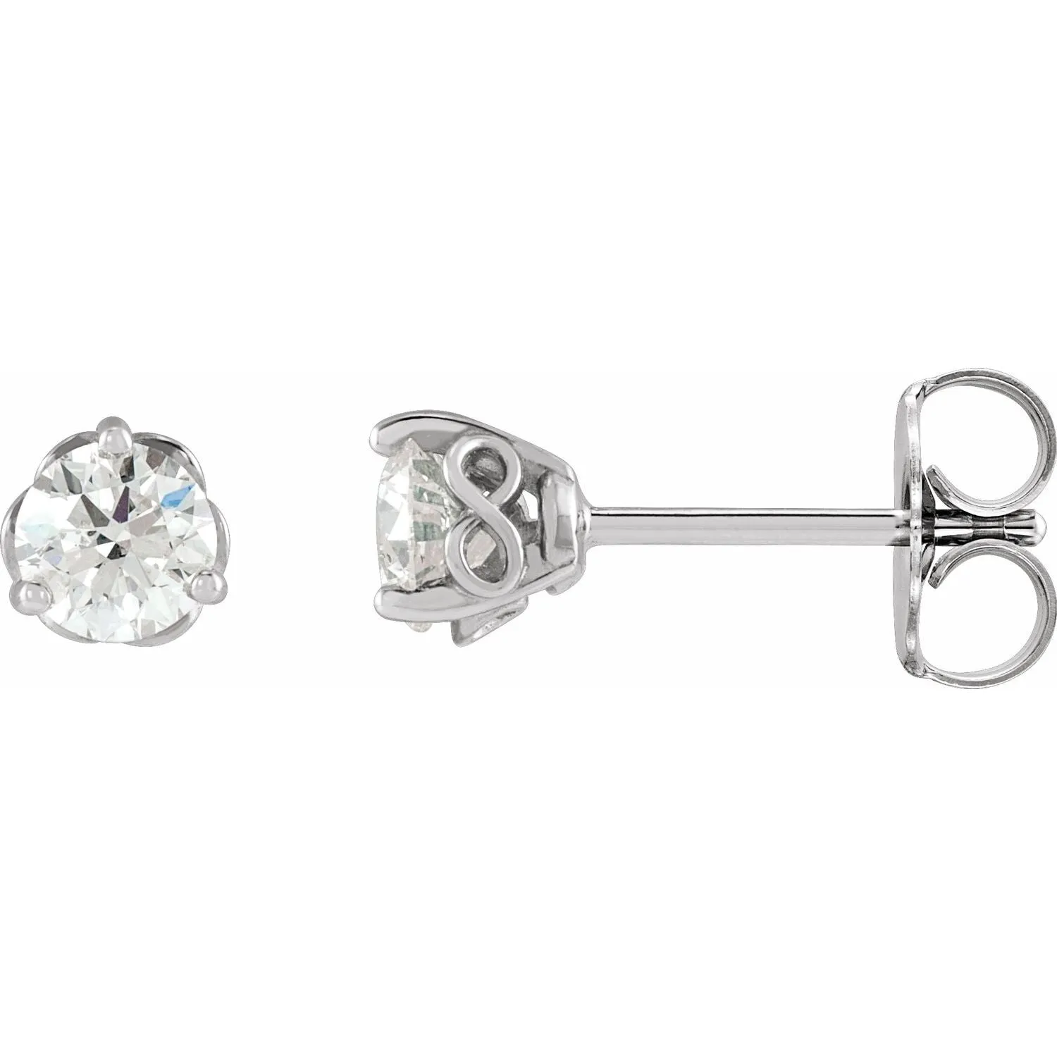 14k Gold Round 1/2ct Lab-Grown Diamond Infinity Earrings Clarity SI, Color G-H