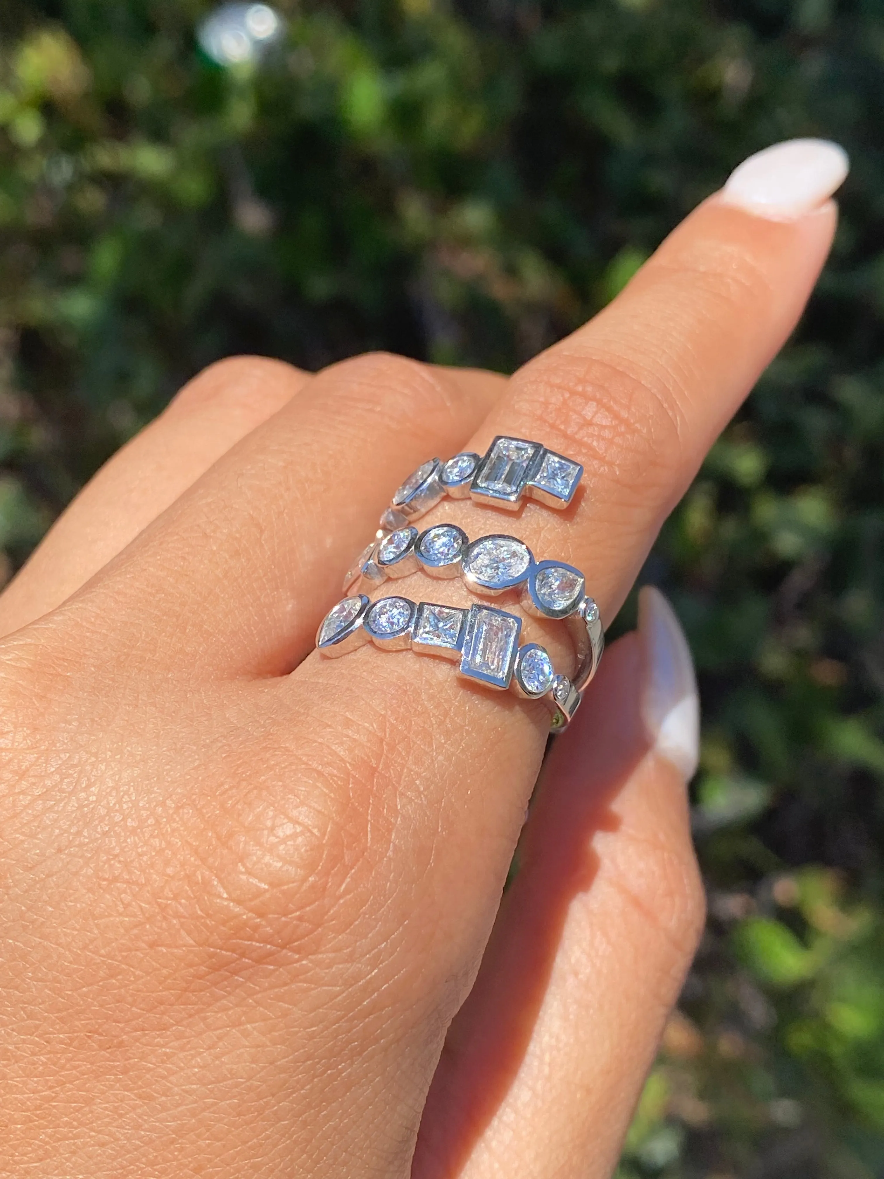 14K Gold Wrapped Multi Shape Fashion Ring