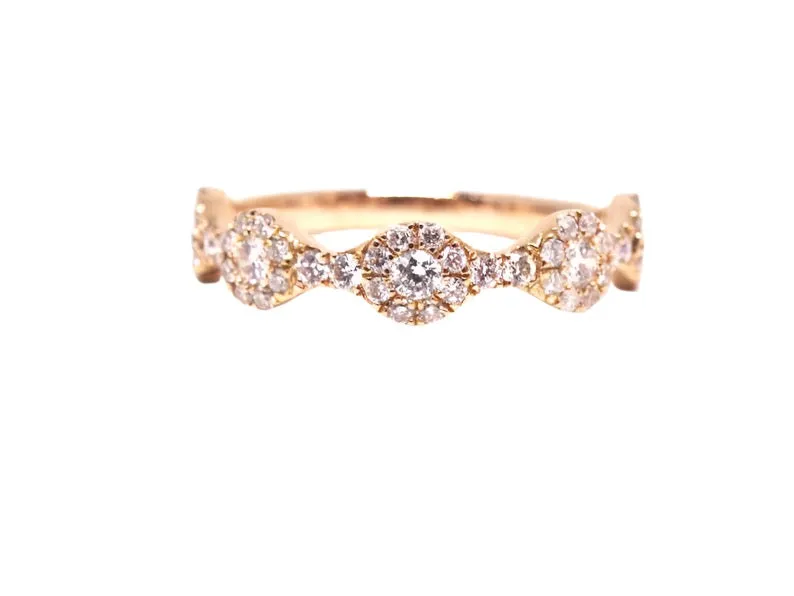 14K Rose Gold Halo 4MM Diamond Band